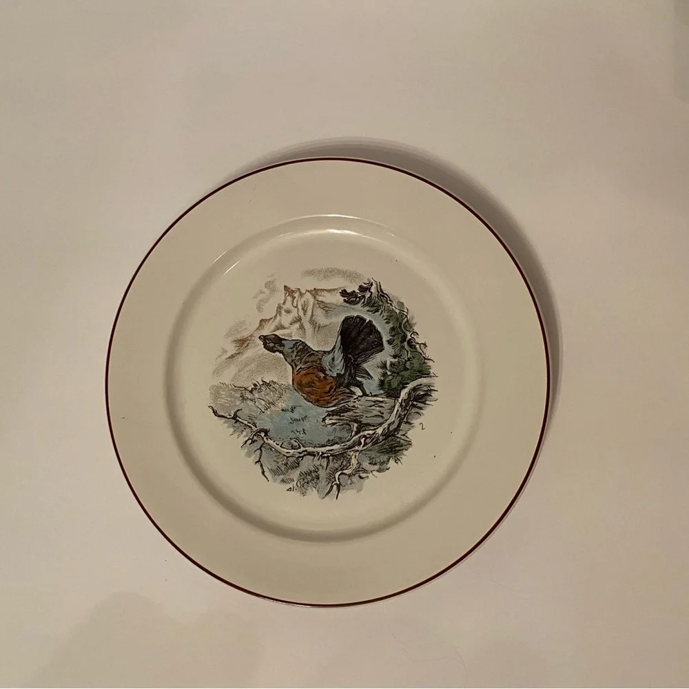 Vintage Villeroy & Boch Fontainebleau Bird Plate White Porcelain dinnerware home